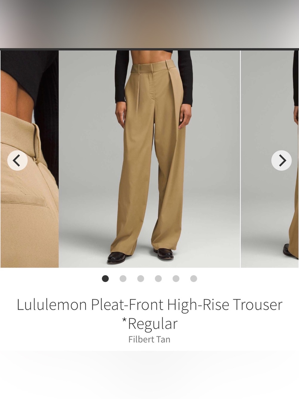 lululemon athletica Wide-Leg High-Rise Trousers in Filbert Tan